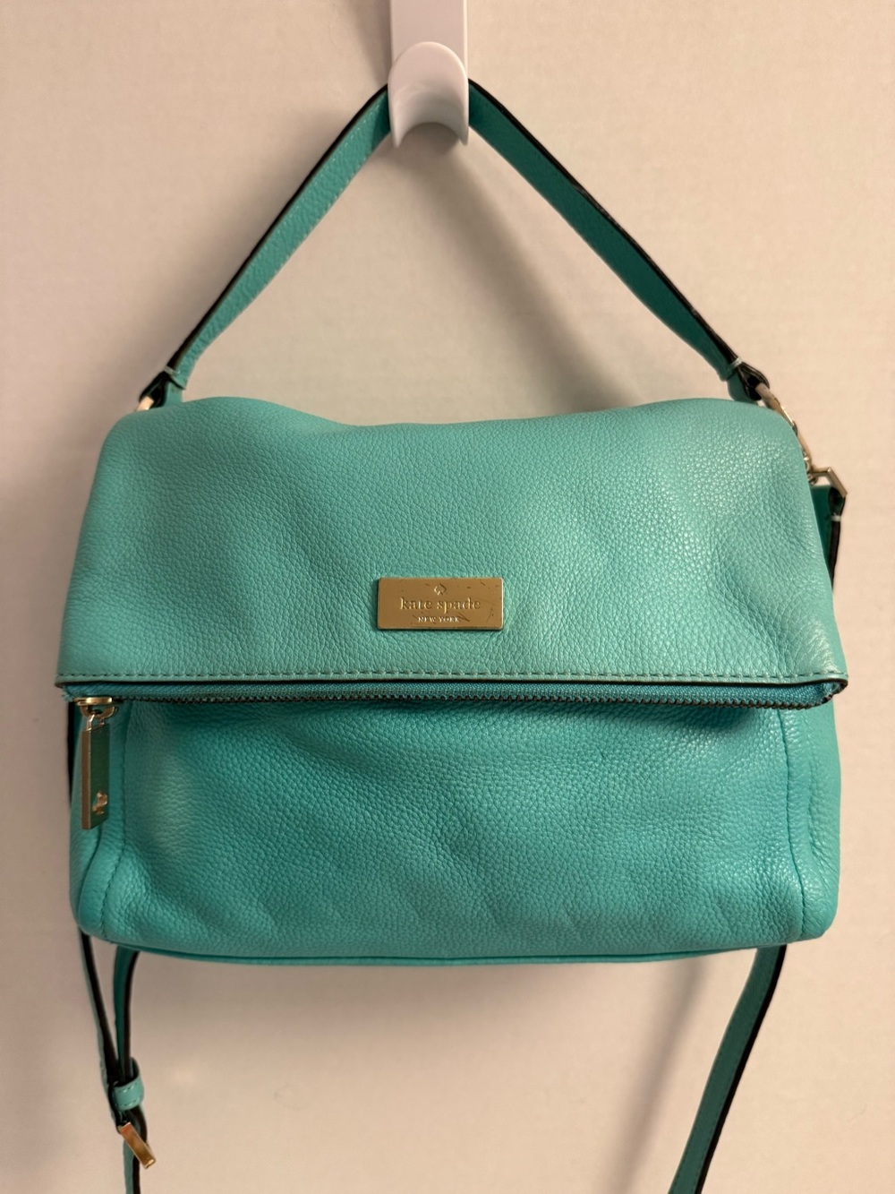 Kate Spade Highland Place Mini Maria Teal Leather Crossbody Bag